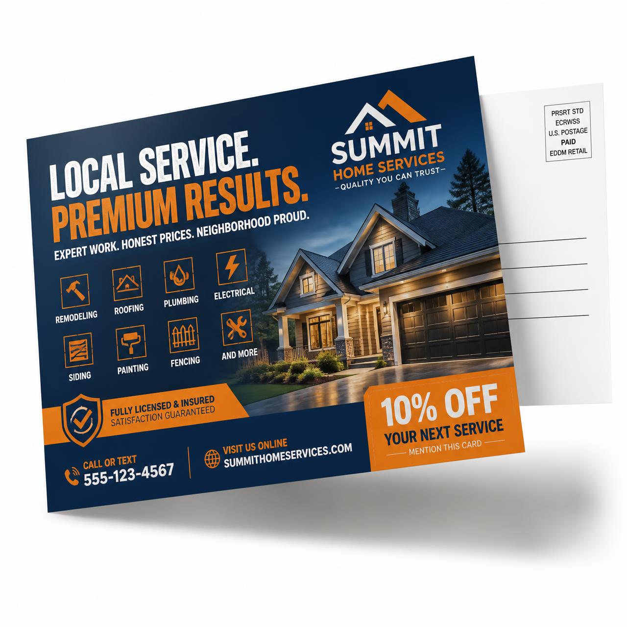 Premium oversized postcard example